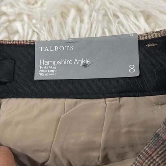 TALBOTS HAMPSHIRE ANKLE PANTS NWT  STRAIGHT LEG ANKLE LENGTH SITS WAIST SIZE 8 - Picture 6 of 11